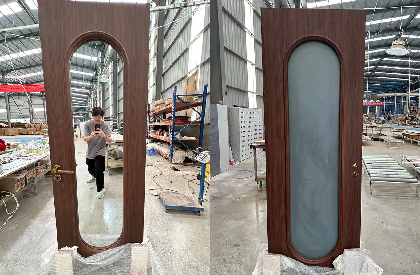 wood glass door with mirror for bathroom wood glass door with mirror for bathroom
