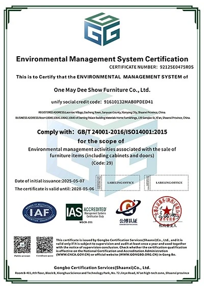 Melamine Kitchen Cabinet Door ISO14001 Certificate Melamine Kitchen Cabinet Door ISO14001 Certificate